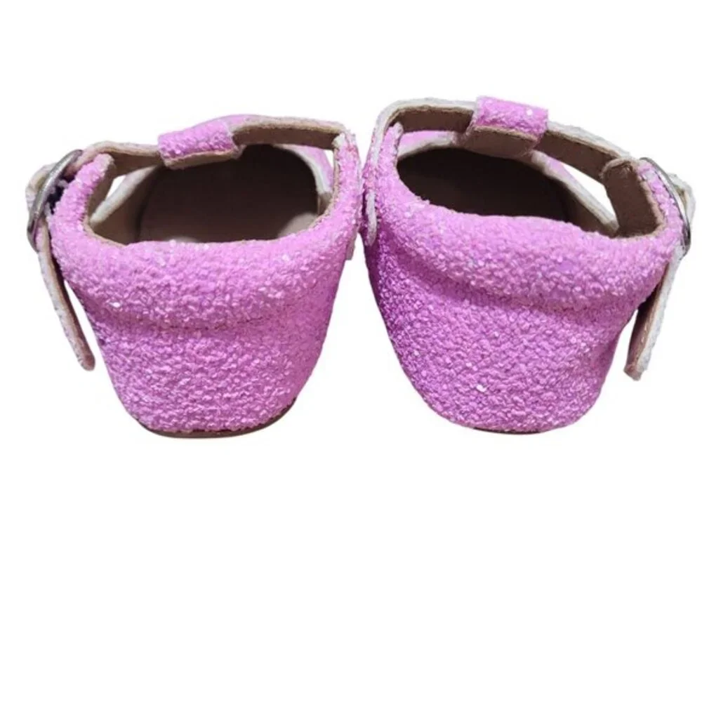 A Bear Co Toddler Size 3 Purple Glitter T-Strap Flats‎ Girl's